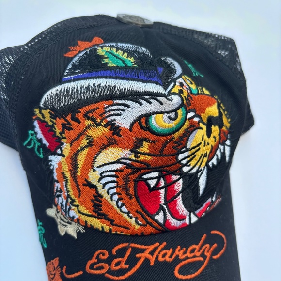 Ed Hardy Embroidered Screaming Tiger Cap-unisex - Picture 3 of 11